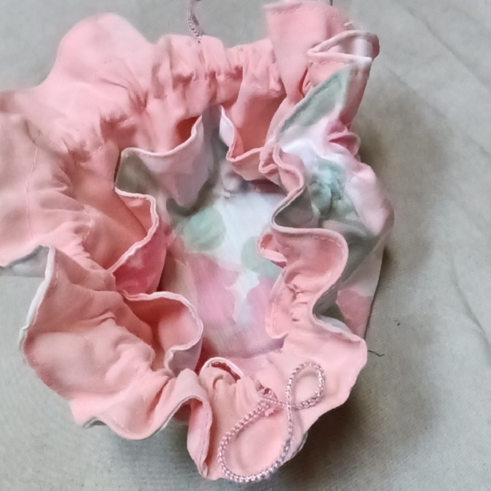 Pink and White Drawstring Pouch - Picture 3 of 3